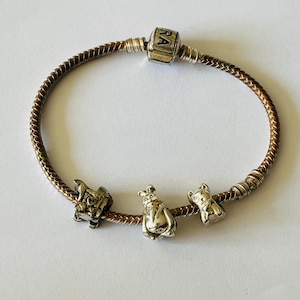 Vintage Sterling Silver PANDORA Snake Chain Bracelet Retired Charms Lot Etsy