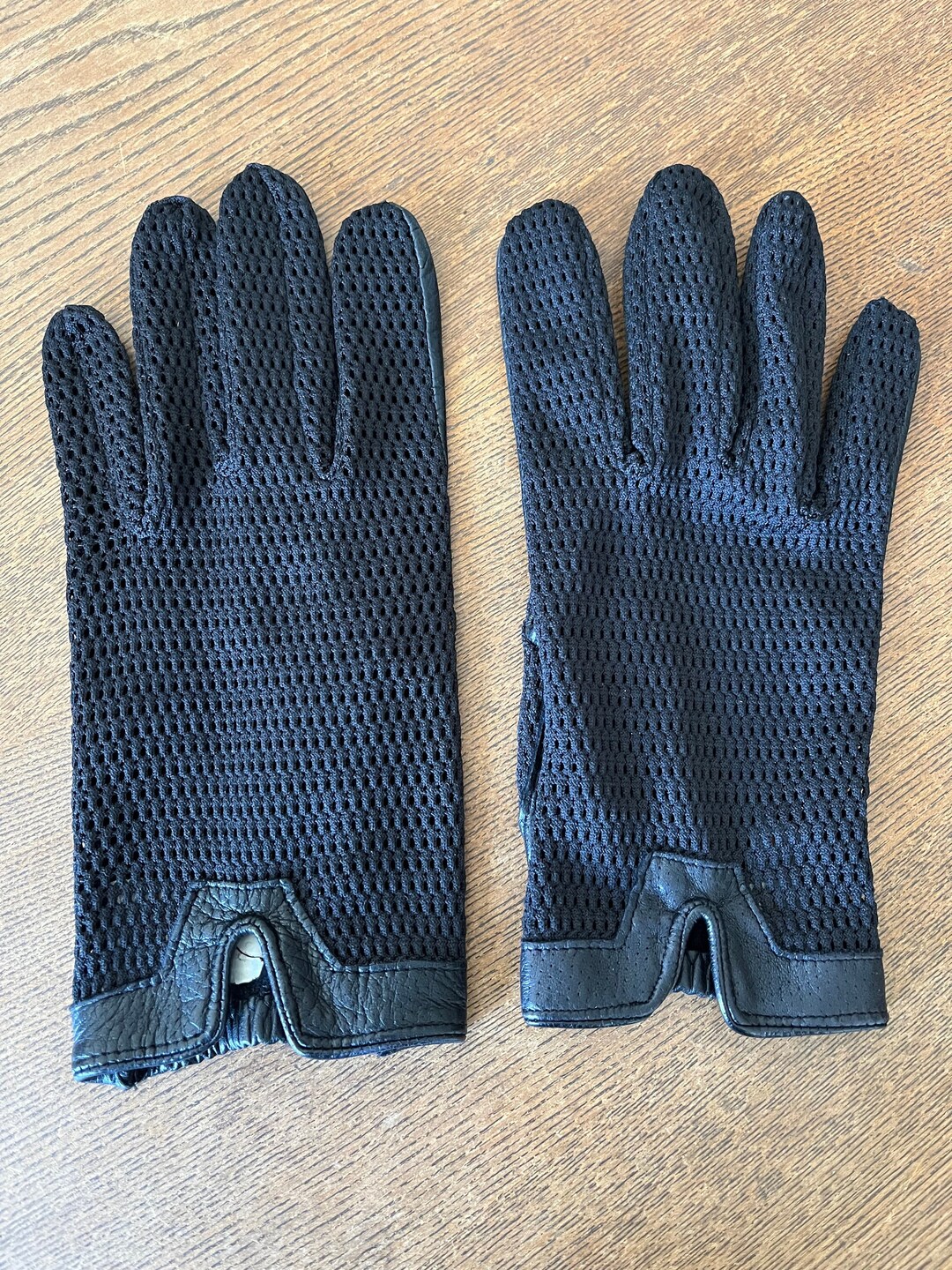 Vintage Men's Driving Gloves/black Mesh Driving Etsy