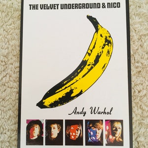 Carte postale musicale/Velvet Underground/Art de pochette de disque/Carte postale physique/Carte postale vierge/Andy Warhol/1967/Artiste pop/New York City/Célèbre banane