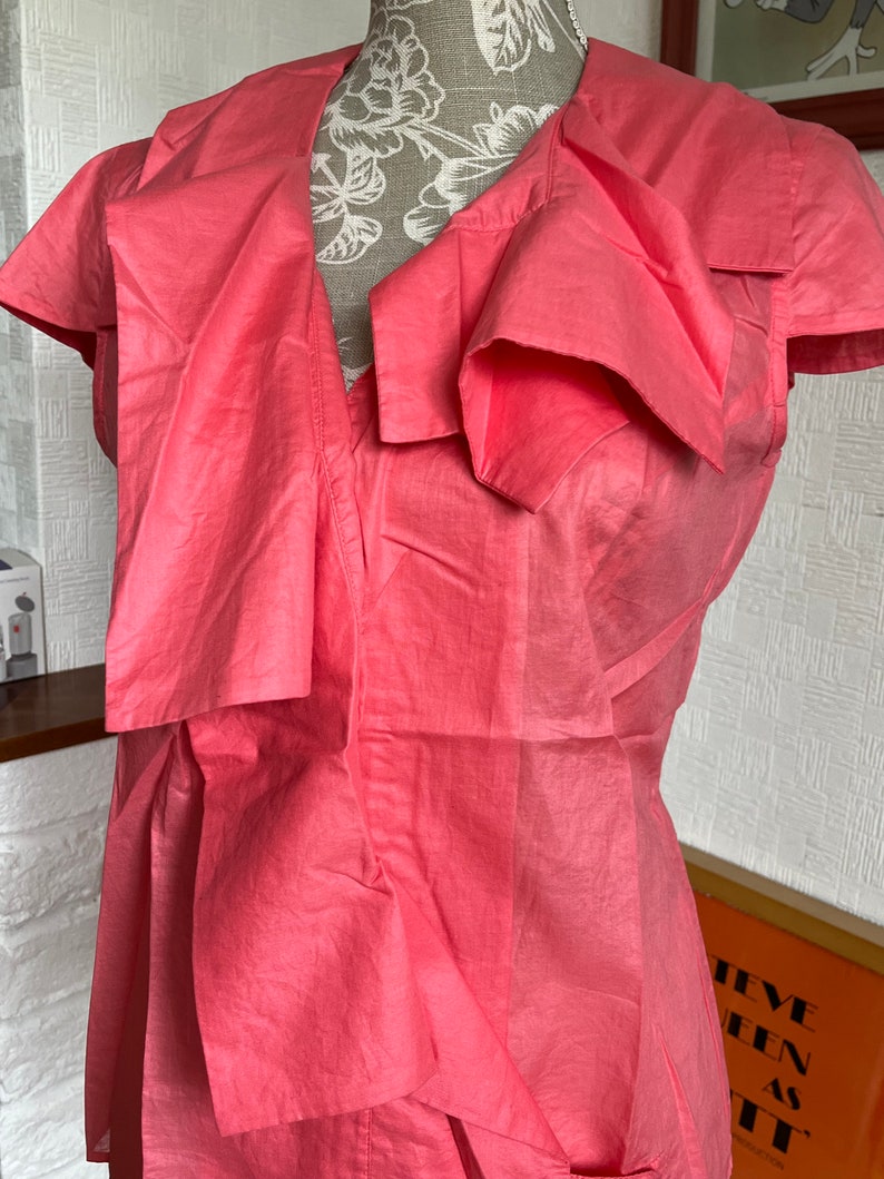 Vivienne Westwood Pink Cotton Blouse: Asymmetric Cap Sleeve, Made in Italy image 2