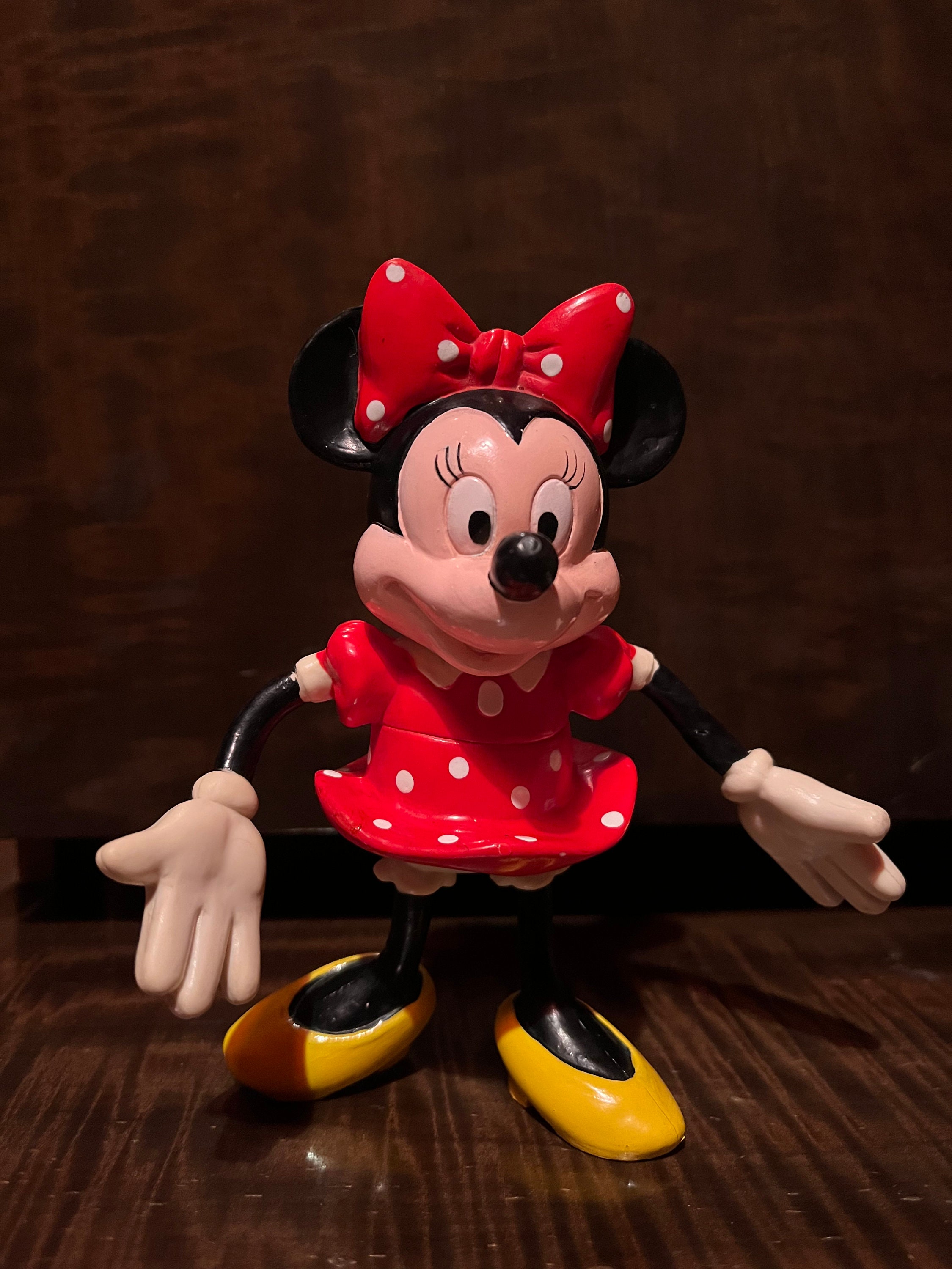 Minnie Mouse figure/Standing figure/Disney Minnie Mouse/American cartoon character/Rubber plastic figure/1990's Minnie Mouse/Walt Disney