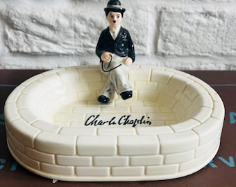 Charles Chaplin 'the Tramp' Ceramic Dish: Bubbles Inc. Collectible