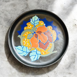 Dutch Regina Gouda Holland Small Dish: Lotus Pattern