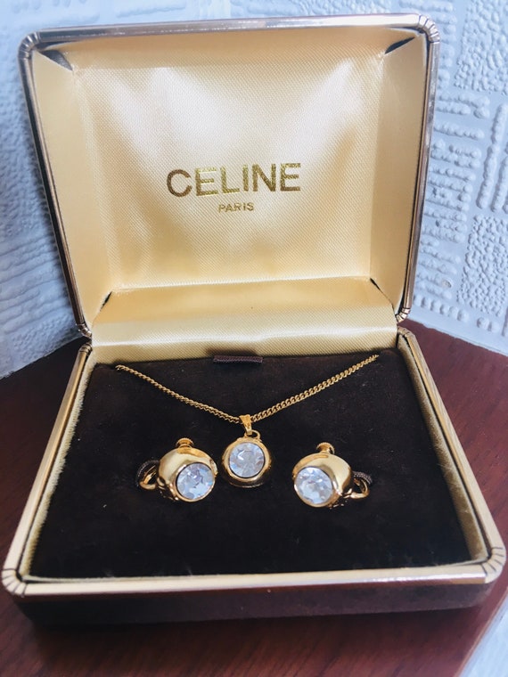 CELINE necklace & earrings set in original case/19