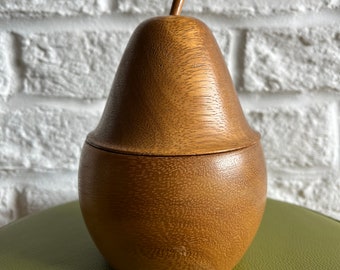 Pear shape wooden caddy/Monkeypod Wood/Pear shape pot/Wooden ornament/Pear ornament/retro home decoration/Monkeypod Wood goods/Curved pear