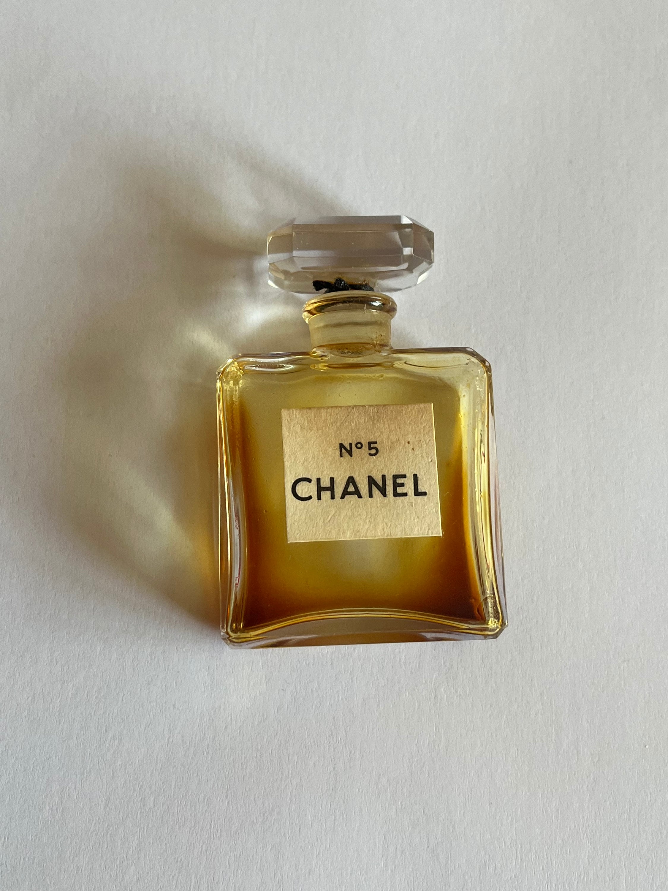 Vintage CHANEL No 5 Parfum Bottle, Faceted Glass, 1960s Rare