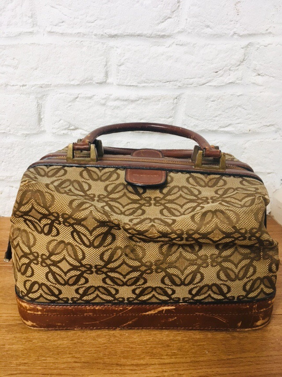 Loewe Monogram Vintage Authentic Bag Handbag Designer Made In Spain Rare  Authe