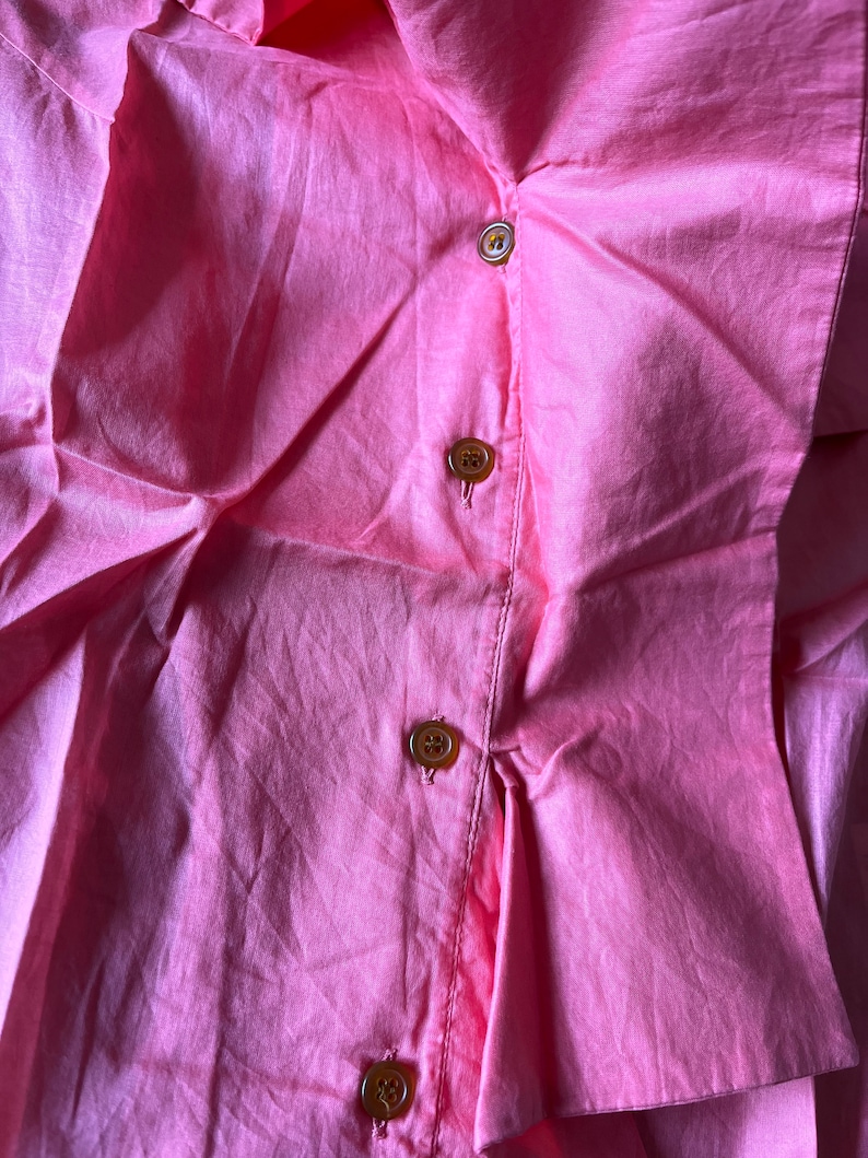 Vivienne Westwood Pink Cotton Blouse: Asymmetric Cap Sleeve, Made in Italy image 6