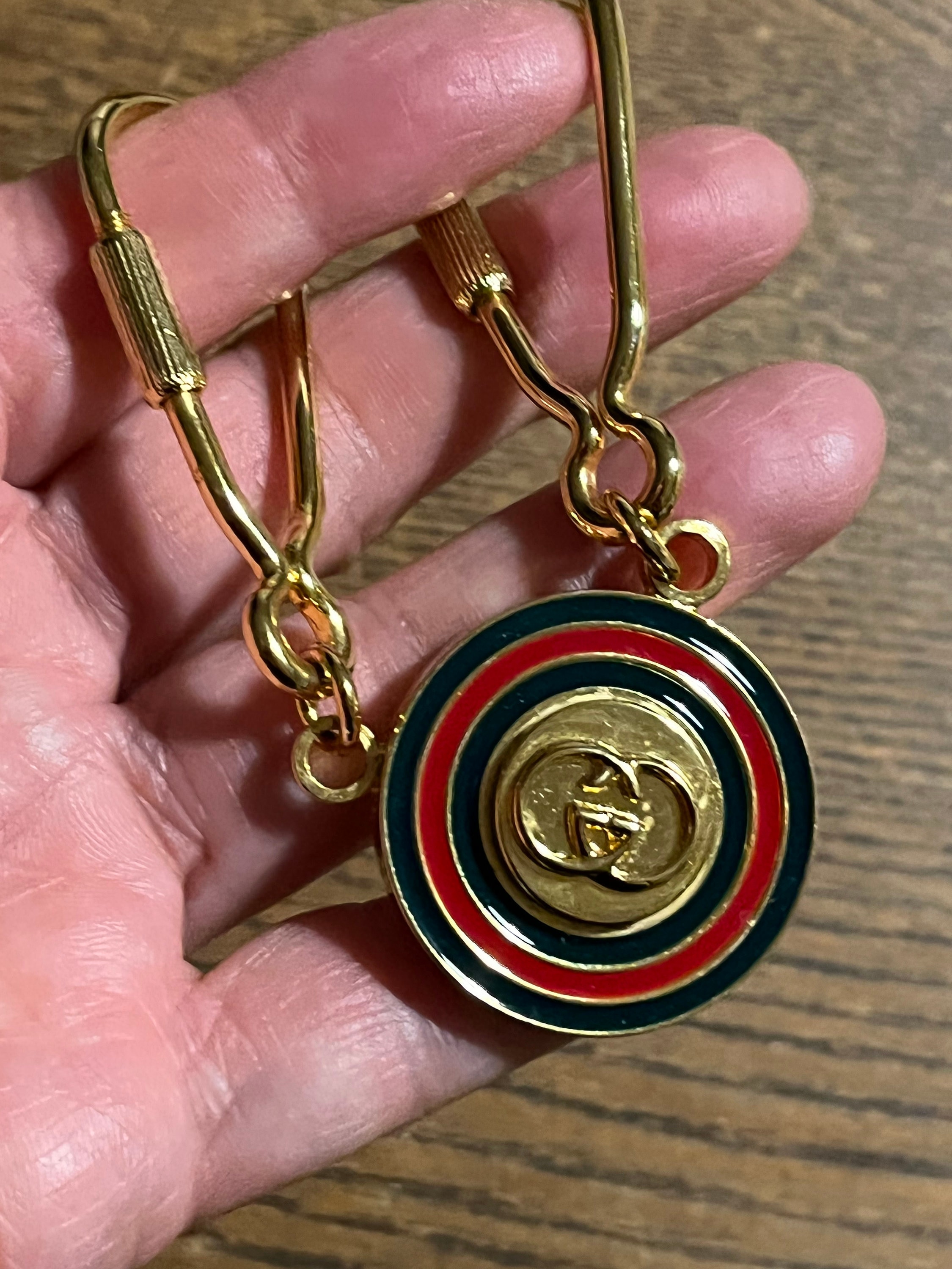 【SALE中】GUCCI GGパターン キーホルダー Vintage GUCCI Double Keyring, GG Logo, Made in Italy - Etsy