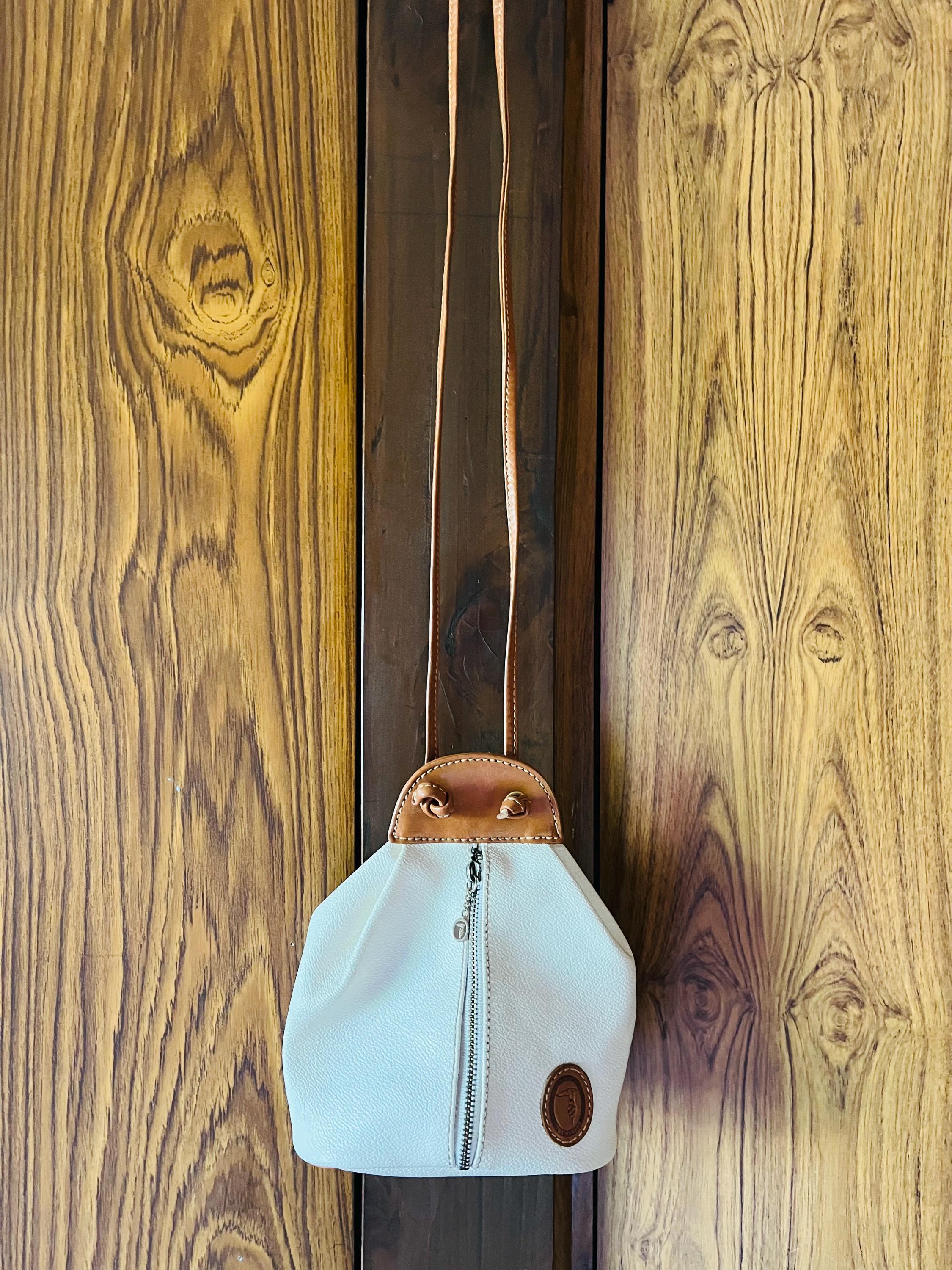 Vintage Trussardi Leather Crossbody Bag: 90s Italian Shoulder Bag