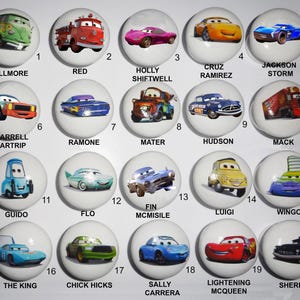 CARS Cartoon Wooden Door Drawer Knobs White Painted Decorated Decoupage Design, Also Bespoke service, any design Price per Knob