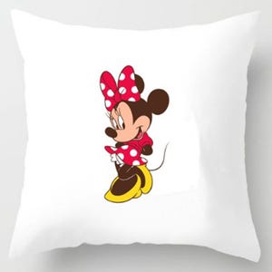 MINNIE MOUSE Cartoon Character, 45cm x 45cm Square Plush Colourful Print, Decorative, Cute Nursery Baby Great Gift UK Seller