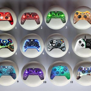 Gaming X Box Control Handles Hand Crafted Decorated Decoupaged Wooden Drawer Door Knob Pull Child Price is per Knob Also Bespoke Service