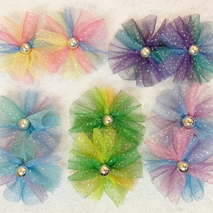 Ombré Sparkle Tulle Ear Collar Bows