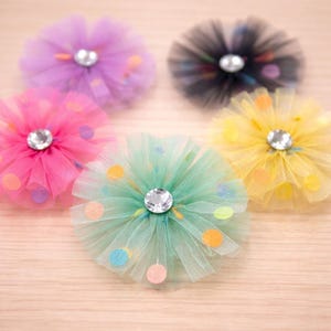 Polka Dot Tulle Ear Collar Bows
