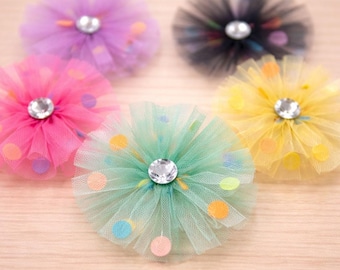 Polka Dot Tulle Ear Collar Bows