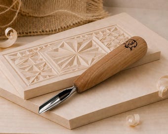 2 mm V-Feinmeißel, Holzschnitzerei-V-Gouge-Werkzeug, Detail-Schnitzwerkzeug für Relief, Chip Carving, Kohlenstoffstahl