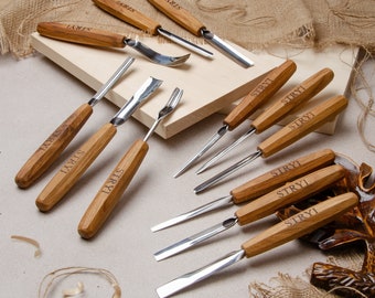Handmade Wood Carving Gouge Set, Forged Steel, Carpentry Tools