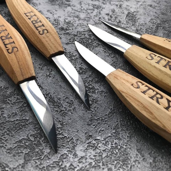 Forged wood carving knife 58mm, Perfect woodworking supply, Unique handmade gift for dad or boyfriend, Handcrafted whittling chip knife