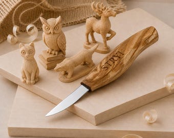 Wood Carving Knife 58mm, Sloyd Knife for Whittling, Chip Carving Knife, Detail Carving Tool, Woodworking