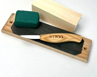 Starter Whittling Kit, Free Video Tutorial, Knives Set set for figure carving, Whittling knife, Sloyd knife with Sharpening Supplies