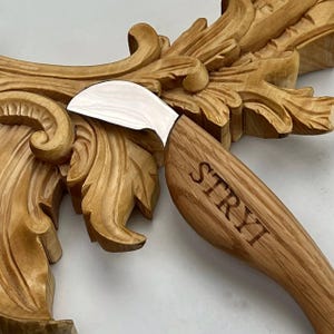 Forged wood carving knife, Chip carving knife, Whittling knife, Delicate Knife, Wood carving tools, Detailed carving knife, Gift for mom