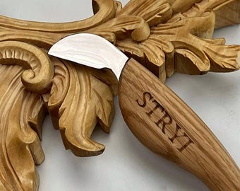 Forged Chip Carving Knife,  Wood Whittling Tool, Geometric Wood working knife