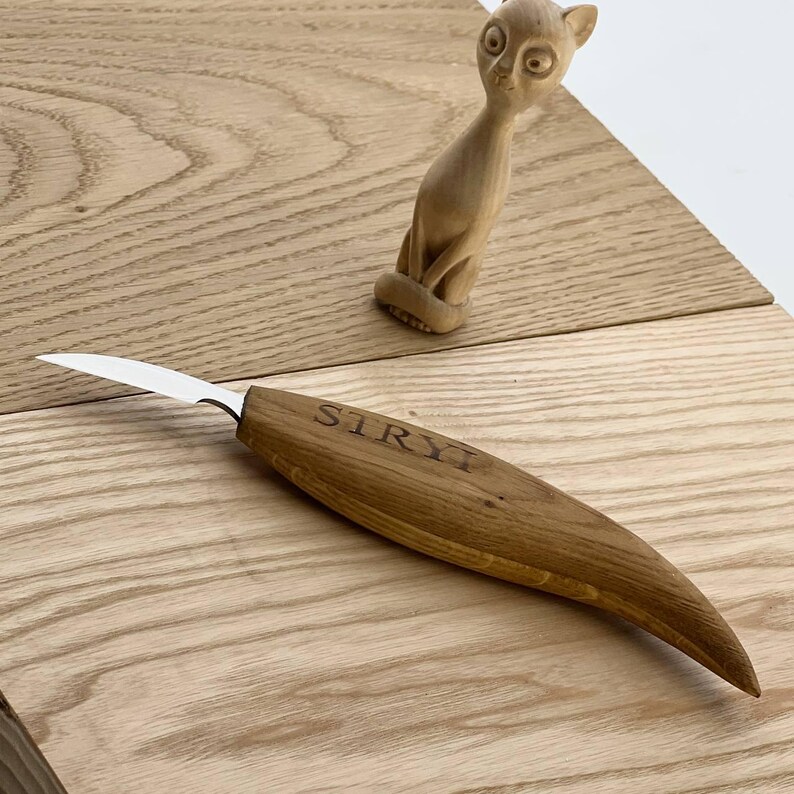 Houtsnijmes, gesmeed houtsnijmes, Whittling-mes 38 mm, houtsnijwerk, spaandersnijmes, gedetailleerd houtbewerkingsgereedschap, cadeau vader afbeelding 13