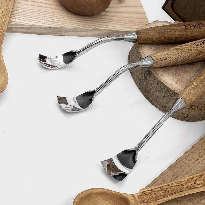 Holzschnitz-Holzbeitel-Set, Löffelschnitzwerkzeuge, gebogenes Hohlbeitel-Set, Schalenschnitzwerkzeuge, gebogene Holzmeißel, STRYI Bild 17