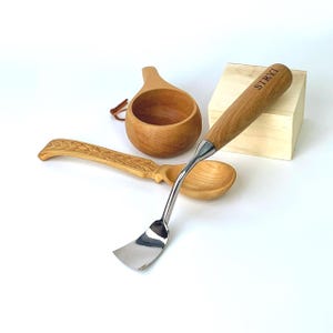 Large Bent Gouge, Bowl & Spoon Carving Tools, Woodworking Tools, Bent Carving Chisel, Husband gift, Spoon Carving Tools, Forged Steel Tools