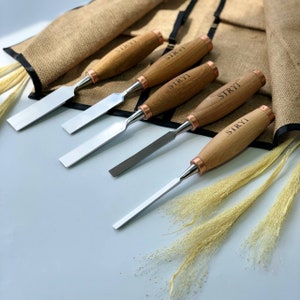 Сarpenter chisels set, Tools for making wood furniture, Flat chisels, Wood crafts kit, Carpentry tools, Woodworking gift, Gift for husband