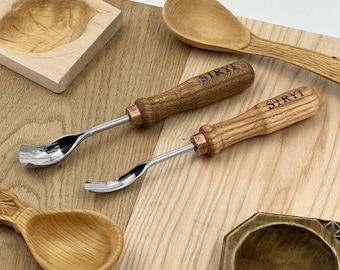 Set di sgorbie per intaglio del legno STRYI: utensili per intaglio di ciotole corte e curve