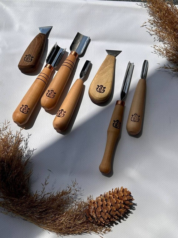 Profi Set of 7 Tools for Woodcarving Woodworking Supply Handmade