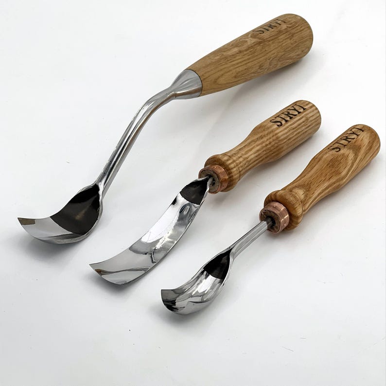 Bent Gouge Wood Carving Tool Set, Spoon Bowl Carving Kit image 5