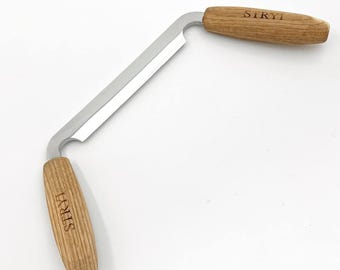 手鍛造曲げドローナイフ、木工工具、スプーン彫刻、大工用プッシュナイフ、スポークシェーブ、大工への贈り物