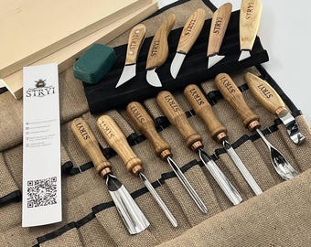 STRYI 木彫りツールセット：初心者向け12点セット、木工職人へのギフト、彫刻刀セット