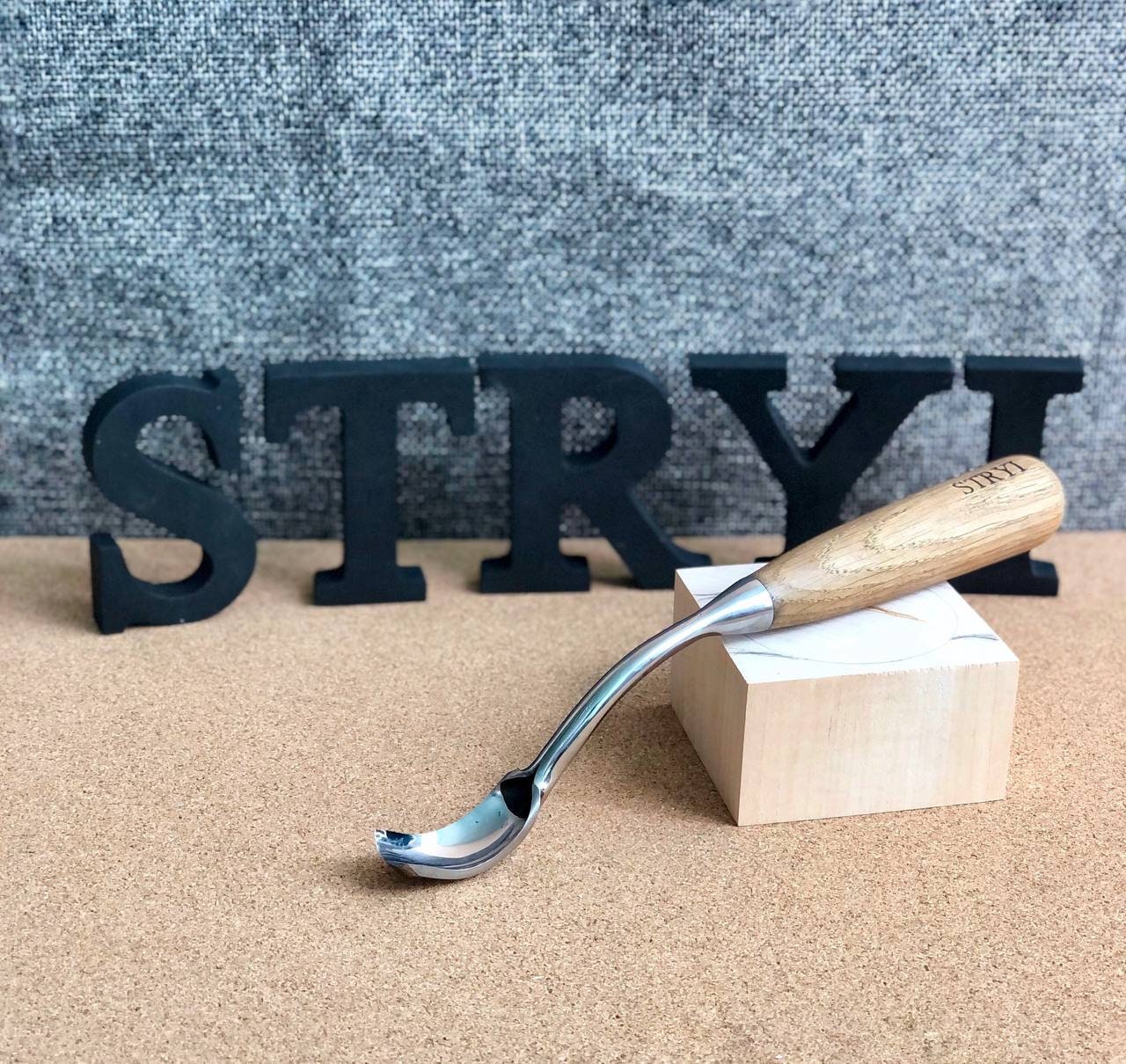 Spoon carving toolset 5pcs STRYI Profi in wooden gift storage box, kuksa  gouges