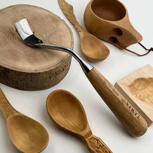 Bent Gouge Wood Carving Tool Set, Spoon Bowl Carving Kit image 10