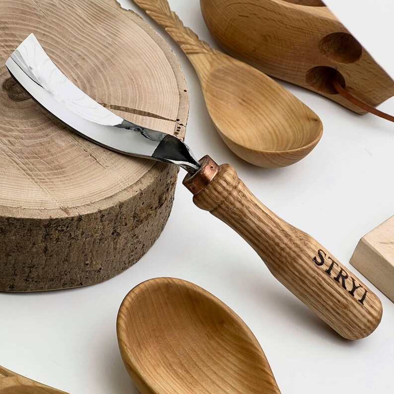 Bent Gouge Wood Carving Tool Set, Spoon Bowl Carving Kit image 11