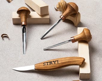Handforged Wood Carving Tools Set, Whittling Knife & Chisels, Craft Kit, Gift for brother