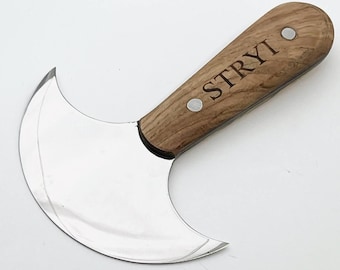 STRYI Profi Leather Round Knife, 110mm Half-Moon Blade, Leather cutting tool