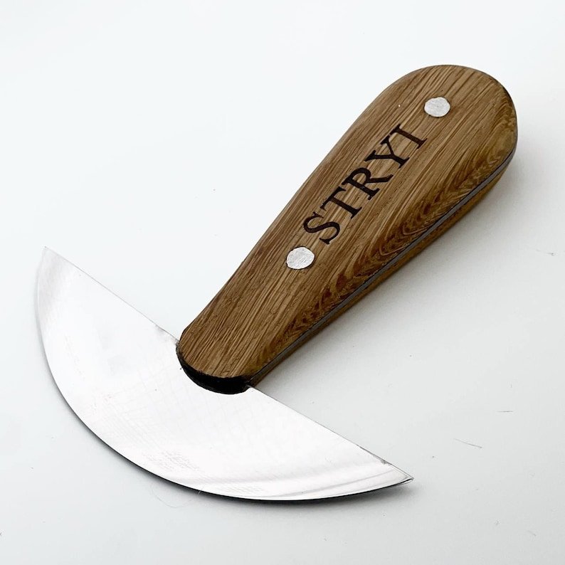 Half-Moon Leather Knife, STRYI 115mm, Leatherworking Tool image 1