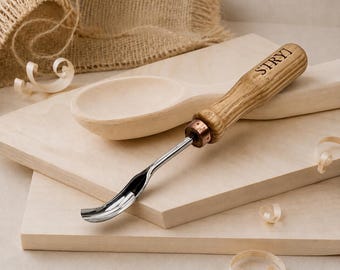Short Bent Gouge Wood Carving Tool, Spoon Carving Gouge, Kuksa Carving Tool, Relief Carving Gouge, Hand Forged Chisel, Woodworking Tools