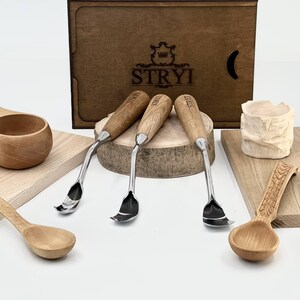 Swan Neck Wood Carving Gouge Set, Bowl Spoon Kuksa Carving