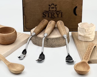 Swan Neck Wood Carving Gouge Set, Bowl Spoon Kuksa Carving