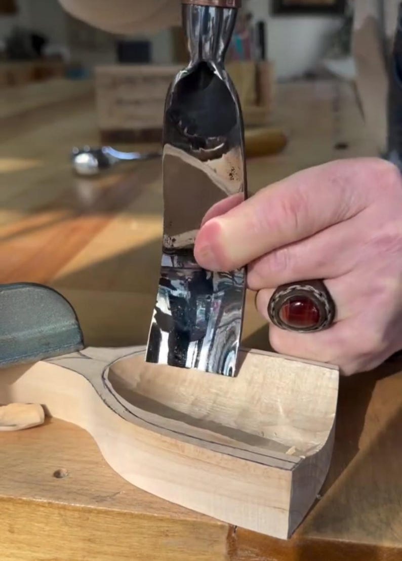 Sculpture Bent Gouge #7, Long Curved Wood Carving Chisel image 12