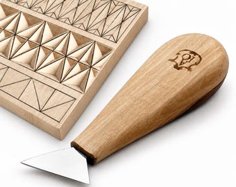 Swallowtail Triangle Chip Carving Knife 30mm STRYI Profi for Wood Carving | Children knife for carving