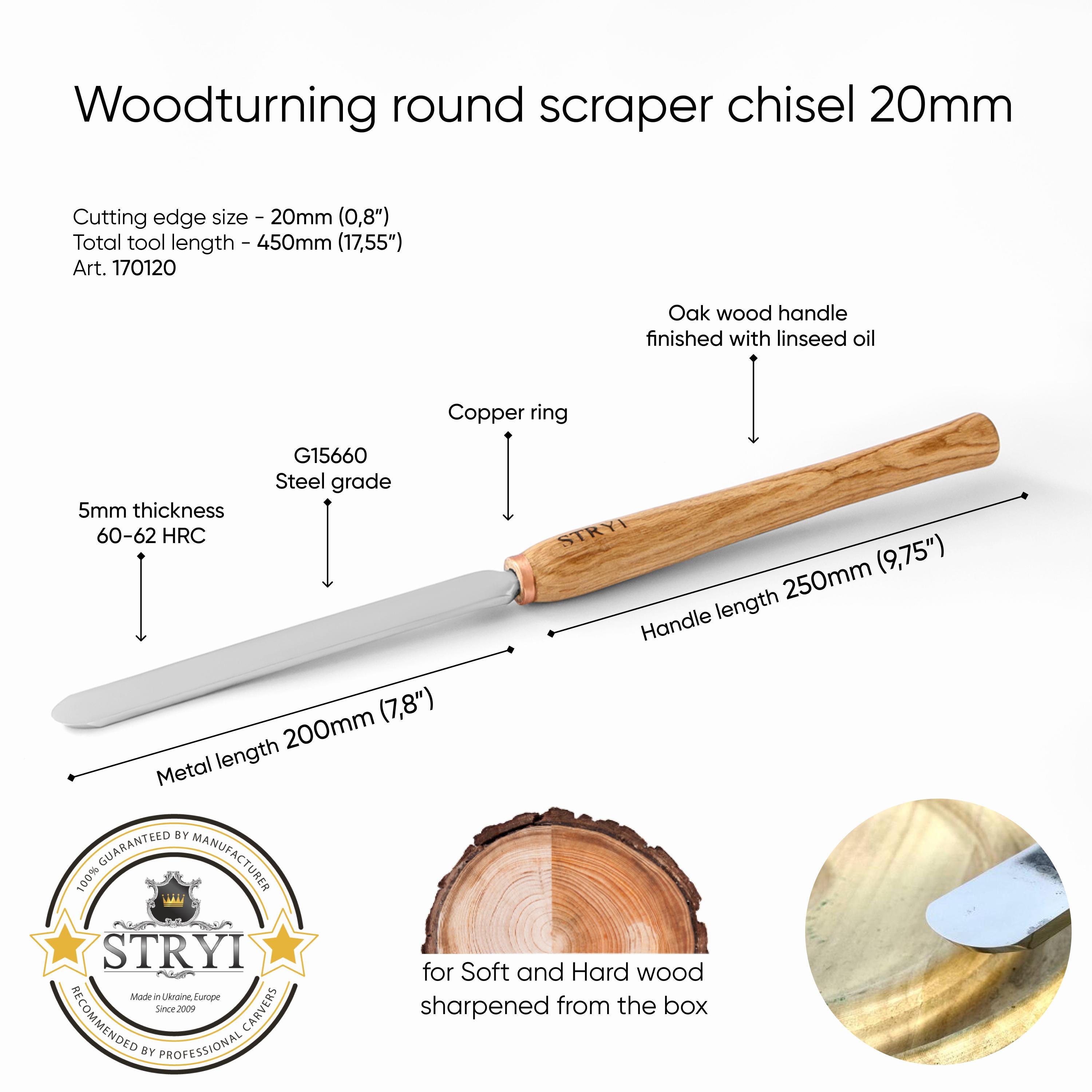 Round Scraper 20mm Woodturning Chisel, Lathe Tool, Sharpened Ready to ...