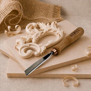 Hand Forged 60 Degree V-Parting Chisel, Wood Carving Tool