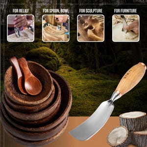 Sculpture Bent Gouge #7, Long Curved Wood Carving Chisel image 15